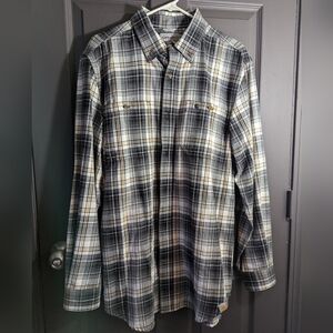 CARHARTT Flannel Soft Thick Heavyweight Button Up Shirt